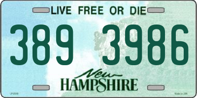 NH license plate 3893986