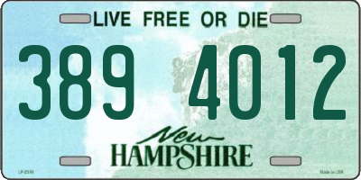 NH license plate 3894012
