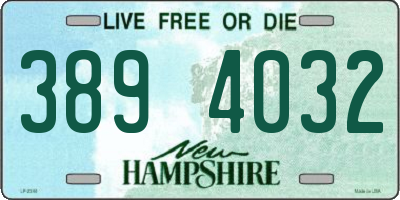NH license plate 3894032