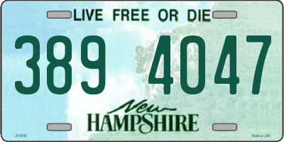 NH license plate 3894047