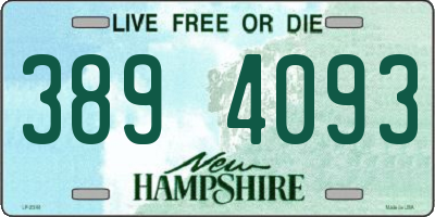 NH license plate 3894093
