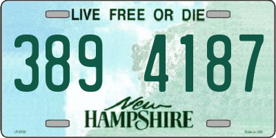 NH license plate 3894187