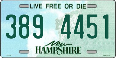 NH license plate 3894451