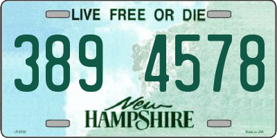 NH license plate 3894578