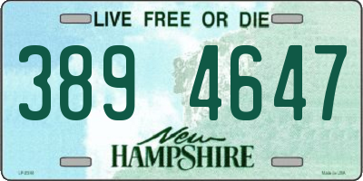 NH license plate 3894647
