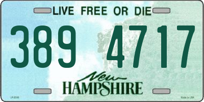NH license plate 3894717