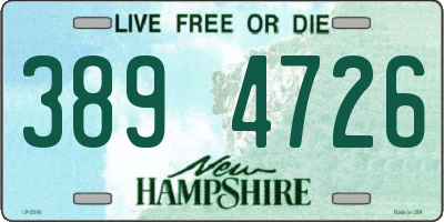 NH license plate 3894726