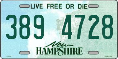 NH license plate 3894728