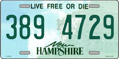 NH license plate 3894729
