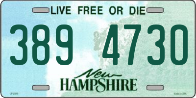 NH license plate 3894730