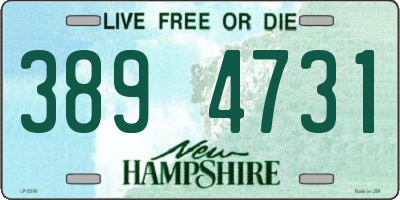 NH license plate 3894731