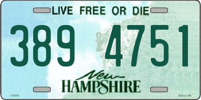 NH license plate 3894751