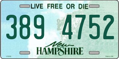 NH license plate 3894752