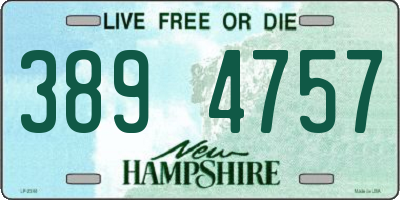 NH license plate 3894757