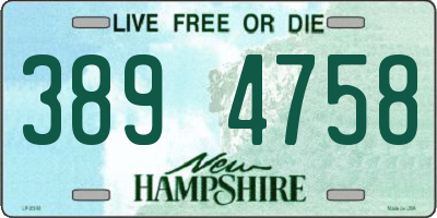 NH license plate 3894758