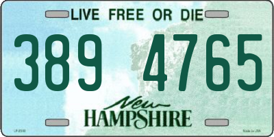 NH license plate 3894765