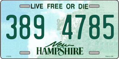 NH license plate 3894785