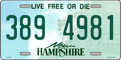 NH license plate 3894981