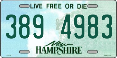 NH license plate 3894983