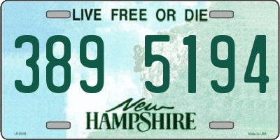 NH license plate 3895194