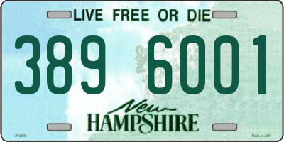 NH license plate 3896001