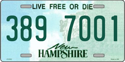 NH license plate 3897001