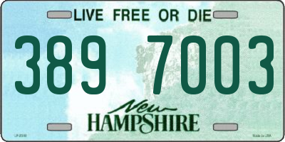 NH license plate 3897003