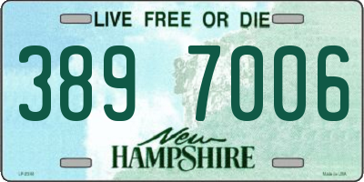 NH license plate 3897006