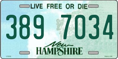 NH license plate 3897034