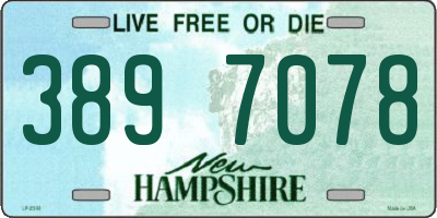 NH license plate 3897078