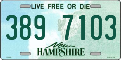NH license plate 3897103