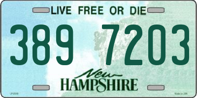 NH license plate 3897203
