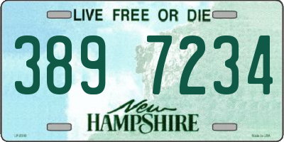 NH license plate 3897234