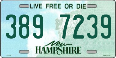 NH license plate 3897239