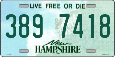NH license plate 3897418