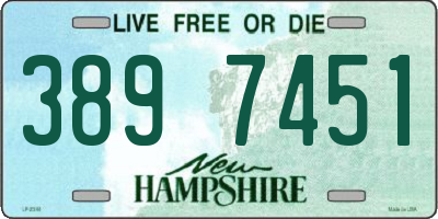 NH license plate 3897451