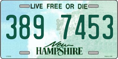 NH license plate 3897453
