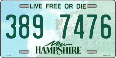 NH license plate 3897476