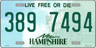 NH license plate 3897494