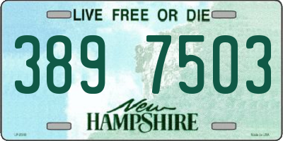 NH license plate 3897503