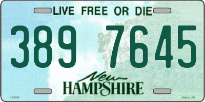 NH license plate 3897645