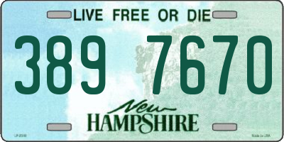 NH license plate 3897670