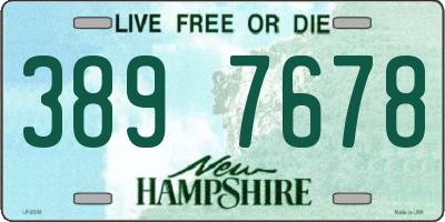 NH license plate 3897678