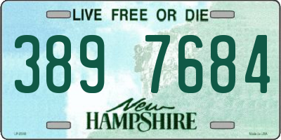 NH license plate 3897684