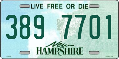 NH license plate 3897701