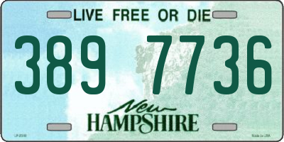 NH license plate 3897736