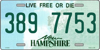 NH license plate 3897753