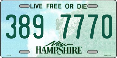 NH license plate 3897770