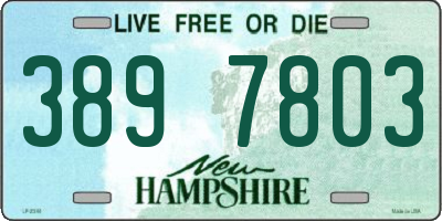 NH license plate 3897803