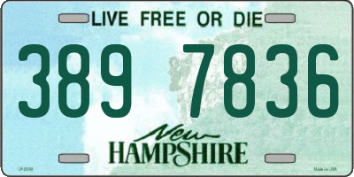 NH license plate 3897836